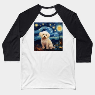 Maltese dog Night Baseball T-Shirt